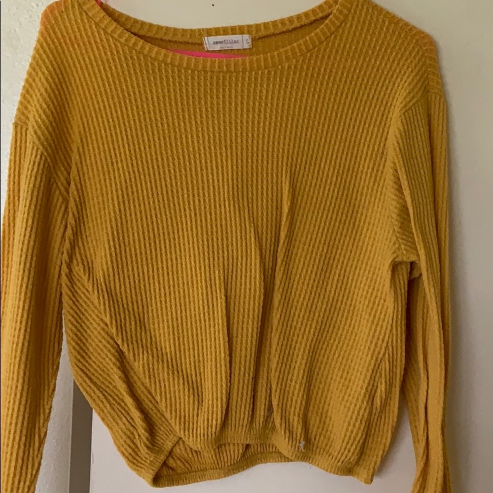Yellow long sleeve sweater